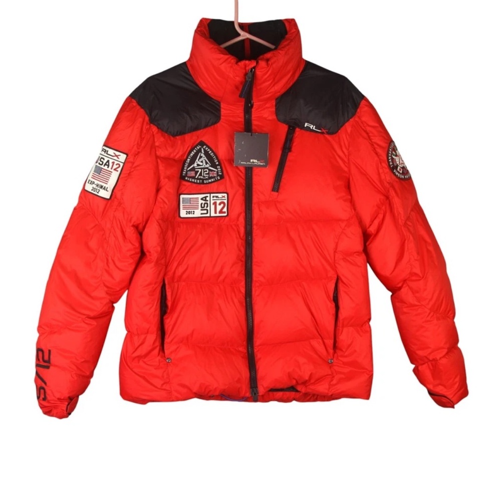 RLX Ralph Lauren Rescue Expedition Puffer Down Jacket Mens S Red USA12 EXP-HIMAL
